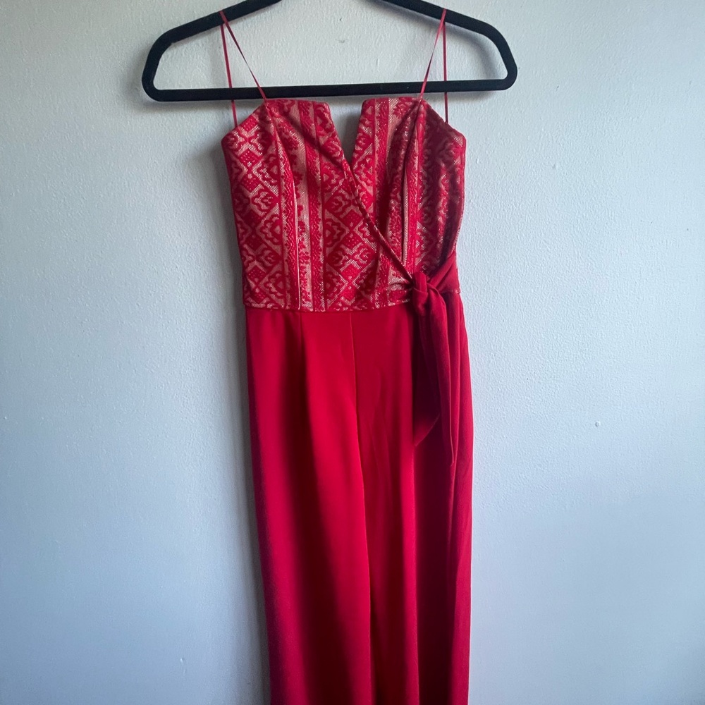 Strapless Francesca’s red romper